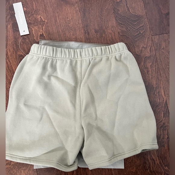 Fear of God Essentials Green Fleece Kids Shorts Size 12 - Picture 2 of 6